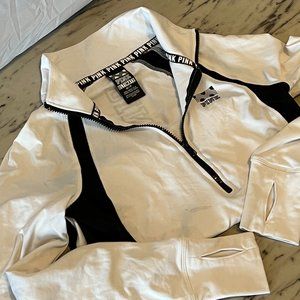 VS PINK Ultimate Black & White Athletic Half-Zip Women's Size XS
